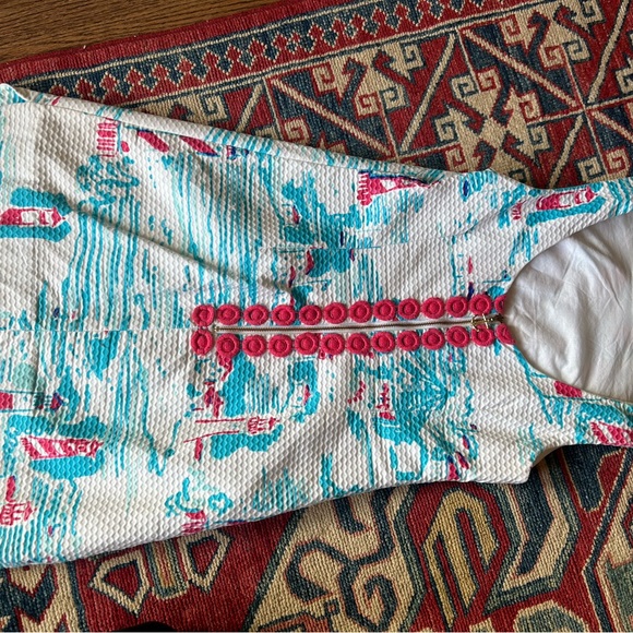 Lilly Pulitzer Blue and Pink Sleeveless Dress Lighthouse - Picture 5 of 5